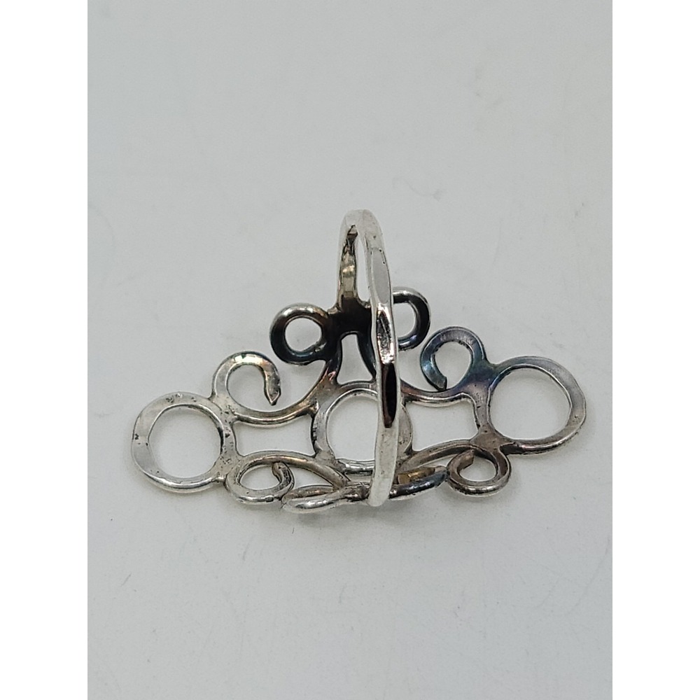 Sterling Silver Lace Style Mid Finer Womens Ring Size 5.5 - Picture 3 of 5